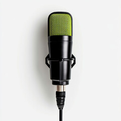 Black Microphone with Green and Yellow Details