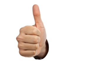 Hand with thumb up, "OK" / "Everything is fine" gesture. Like. PNG