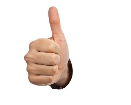 Hand with thumb up, "OK" / "Everything is fine" gesture. Like. PNG