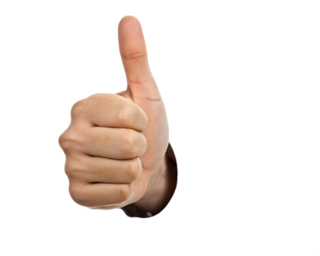 Hand with thumb up, "OK" / "Everything is fine" gesture. Like. PNG