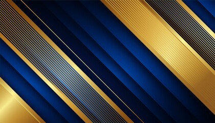 Dark blue and gold colorful abstract background geometry shine and layer element vector for presentation design.  Generated image