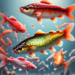 Carp,Beautiful colors,There are 3 in total.