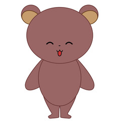 笑顔のかわいいくまの全身イラスト
