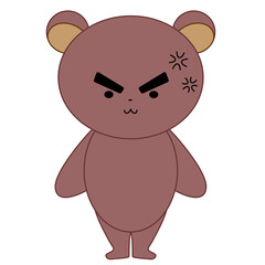 怒っている表情のかわいいくま