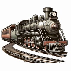 Retro Style Train A classic retro style train with a locomotive