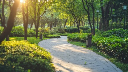 Obraz premium Urban greenways encourage outdoor activities.