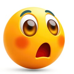 Naklejka premium This artistic representation of an emoji captures a range of emotions, including sadness, anxiety, and disappointment, using bright colors and expressive features
