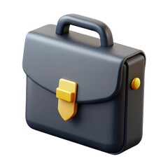 A sleek, modern briefcase design featuring a dark exterior and a contrasting yellow clasp, perfect for professional settings.