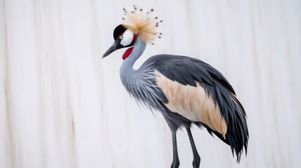 Obraz premium Grey Crowned Crane Majestic Bird Profile View