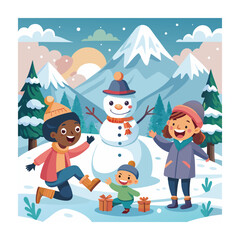 Winter season concept vector illustration