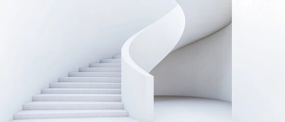 White spiral staircase interior
