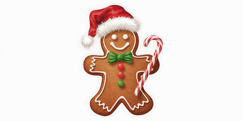 Fototapeta premium A cutout png design asset of a gingerbread man ornament isolated on a white background