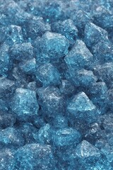 a close up of a pile of blue crushed ice