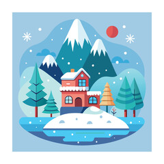 Naklejka premium Winter season concept vector illustration