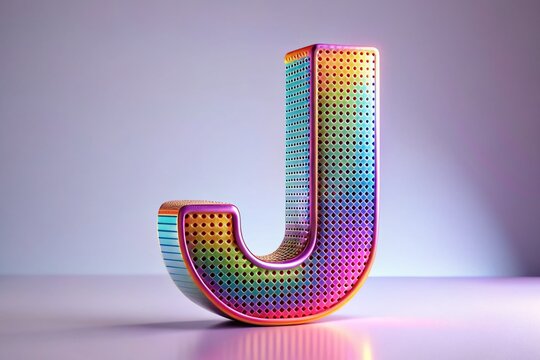 Abstract Dotted Capital J Letter, Uppercase J, Conceptual Photography, Modern Alphabet Design
