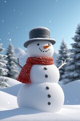 Obraz premium there is a snowman that is standing in the snow