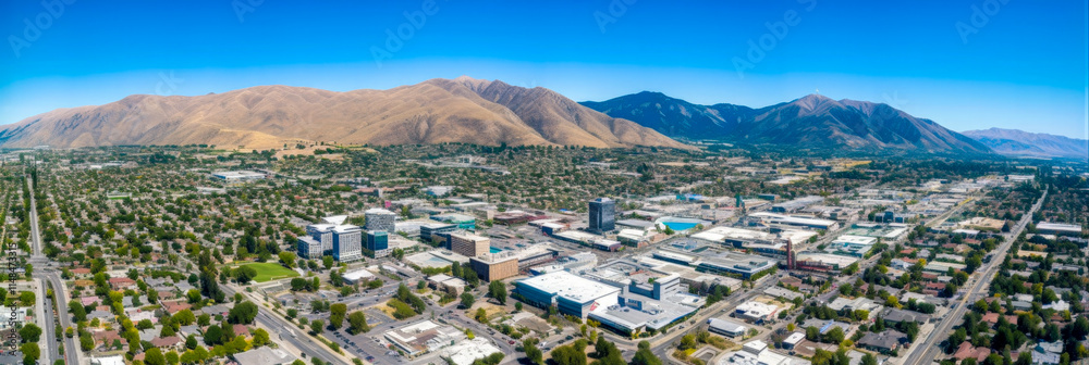 Poster City panoramic aerial view, architecture