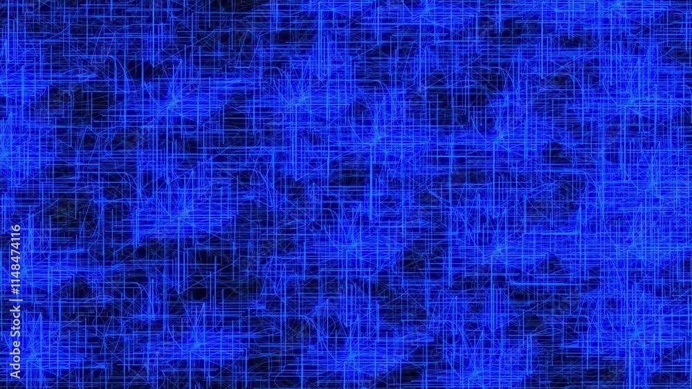 Wall mural blue geometric circuit loop fast animation background