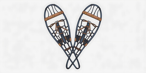 A cutout png design asset of snowshoes isolated on a white background