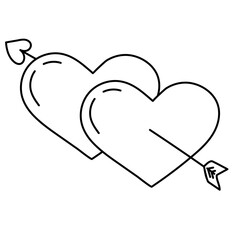Double Hearts with Arrow