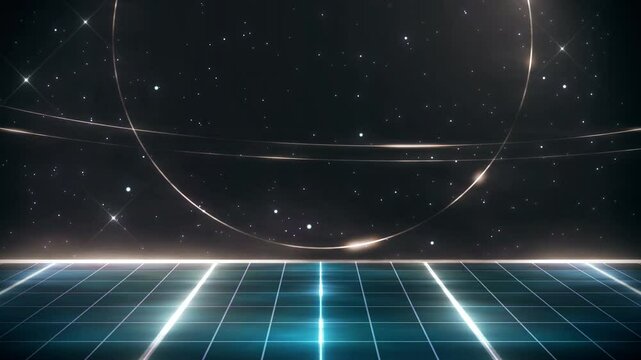 Retro wave style 80s-90s futuristic grid wireframe backdrop cyberpunk. Digital landscape neon retro party laser pattern background. Dark tone