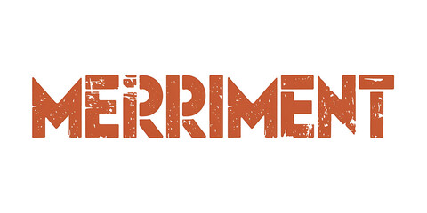 A cutout png design asset of the word "Merriment" isolated on a white background