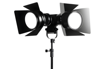 Stage light on a tripod isolated on a transparent background
