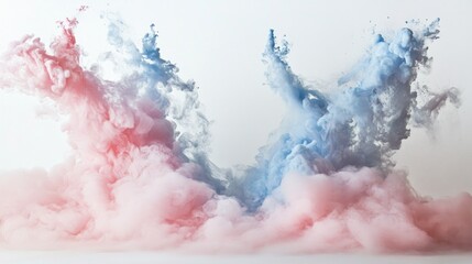 Fototapeta premium Abstract Pink and Blue Ink Cloud Formation