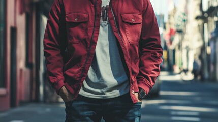 Obraz premium casual urban wear, street style, relaxed fashion, city outfit, trendy clothes