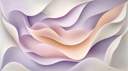 Obraz premium Abstract Pastel Waves of Soft Gentle Curves
