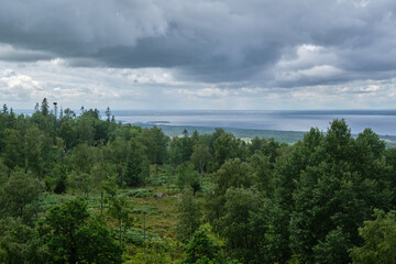 Trip to Kinnekulle in Sweden Skaraborg on a rainy summer day in July
