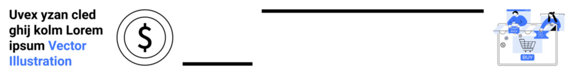 Obraz premium Currency symbol within a circle, two black horizontal lines, characters analyzing content on a digital platform. Ideal for finance, business, online marketing, website development, sales strategy