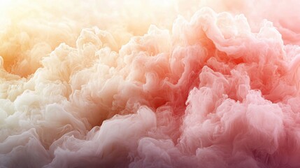 Dreamy swirls of muted rose, golden beige, and peachy hues blend seamlessly, creating a serene abstract composition reminiscent of gentle clouds and flowing textures. Background 