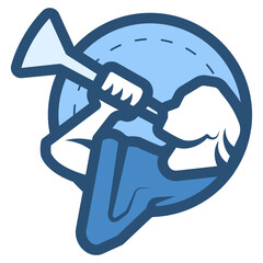 mormon symbol with angel moroni blowing trumpet icon