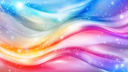 Fototapeta premium Abstract Colorful Waves With Sparkling Lights Background
