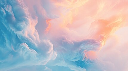 Dreamlike Pastel Cloudscape A Soft Heavenly Scene