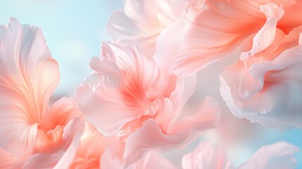 Delicate Peach Blossoms Floating in Airy Light