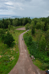 Trip to Kinnekulle in Sweden Skaraborg on a rainy summer day in July