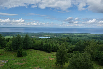 Obraz premium Trip to Kinnekulle in Sweden Skaraborg on a rainy summer day in July