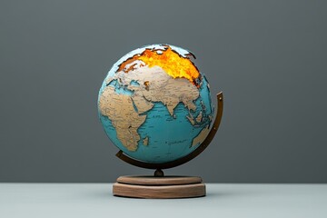 A dramatic image of a globe on fire, symbolizing global warming and environmental challenges