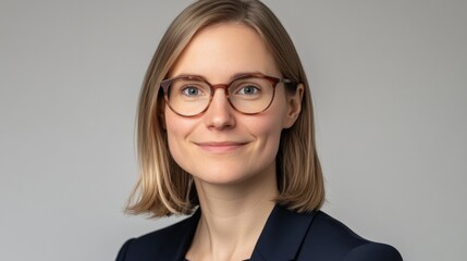 Portrait of a smiling woman wearing glasses