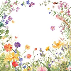 flower theme pattern with watercolor
