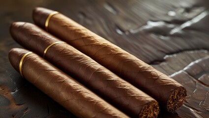 premium cigar on wooden background
