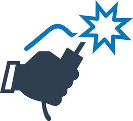 Welding electrode holder and hand welder icon