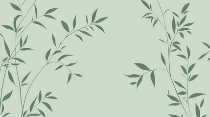 Elegant Green Leaves Pattern Design Background