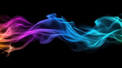 Abstract Colorful Swirling Smoke Design