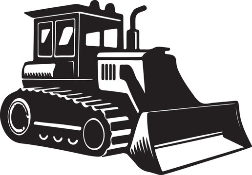 black bulldozer graphic, construction equipment clip art preview