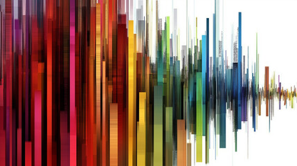 Fototapeta premium Vertical multi-colored lines background with white background