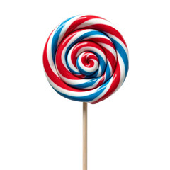 Red white and blue lollipop on stick