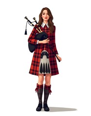 Woman with traditional scottish dress